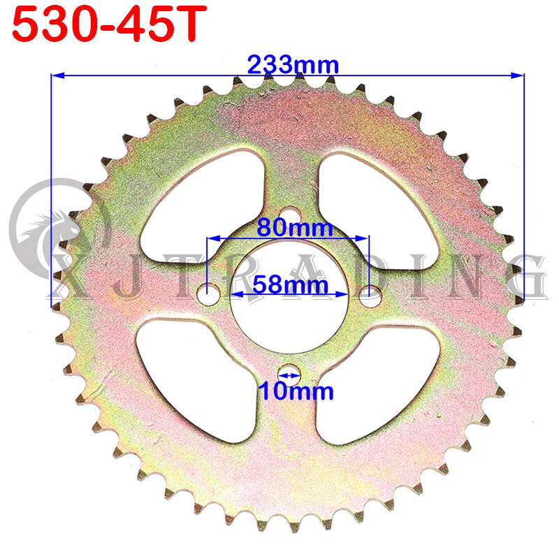 530 Chains 58MM 31T/32T/35T/37T/40T/45T Chain Sprockets Rear Back Sprocket Cog For karting ATV four-wheel off-road vehicle: 530-45T