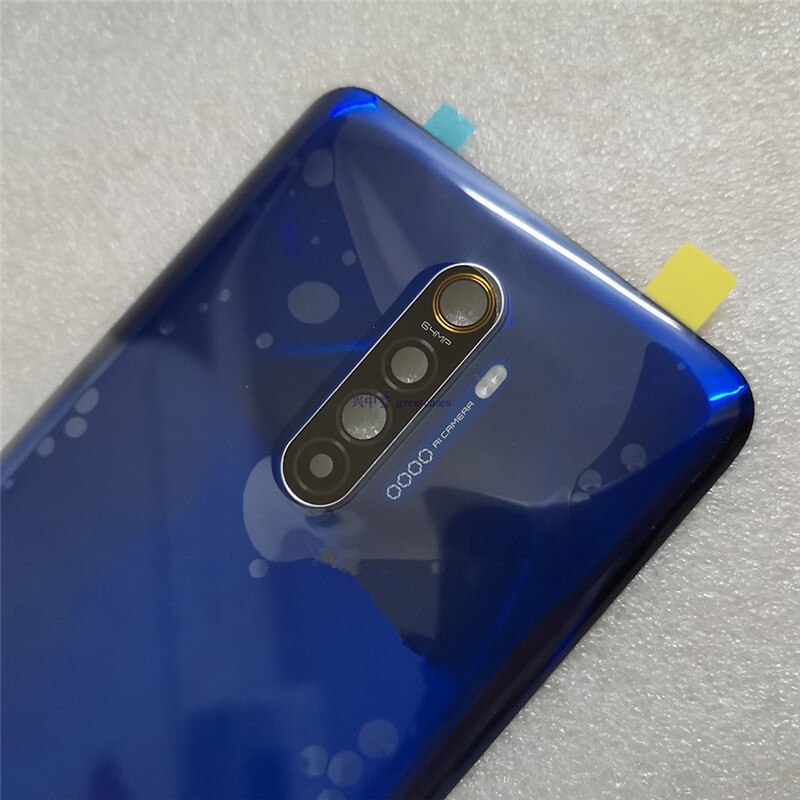 X2pro original habitação para oppo realme x2 pro vidro reparação capa da bateria substituir traseira do telefone da porta + logotipo câmera lente