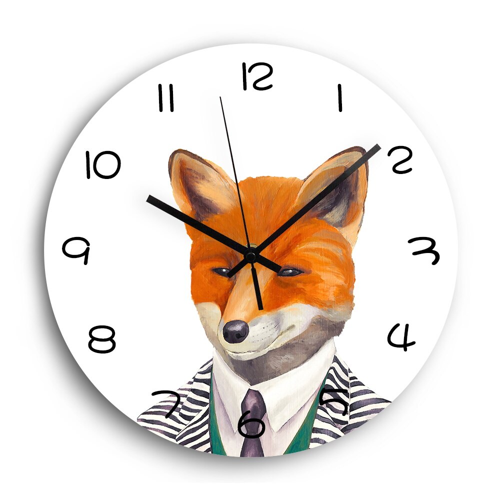 12 '' stille decoratieve wandklok van acryl, nodern quartz, schattige panda leeuw, digitaal, 3d-inch klok aan de muur, horloge, woondecoratie