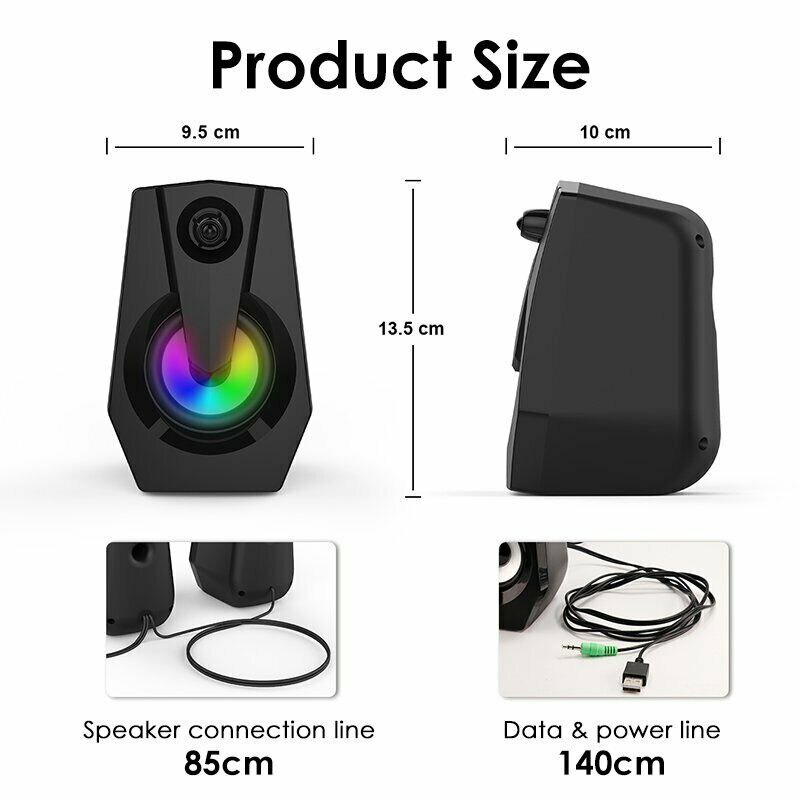 Universal Mini Speaker Subwoofer Computer Small Stereo LED Speaker Music Player Amplifier Loudspeaker Sound Box For Cars