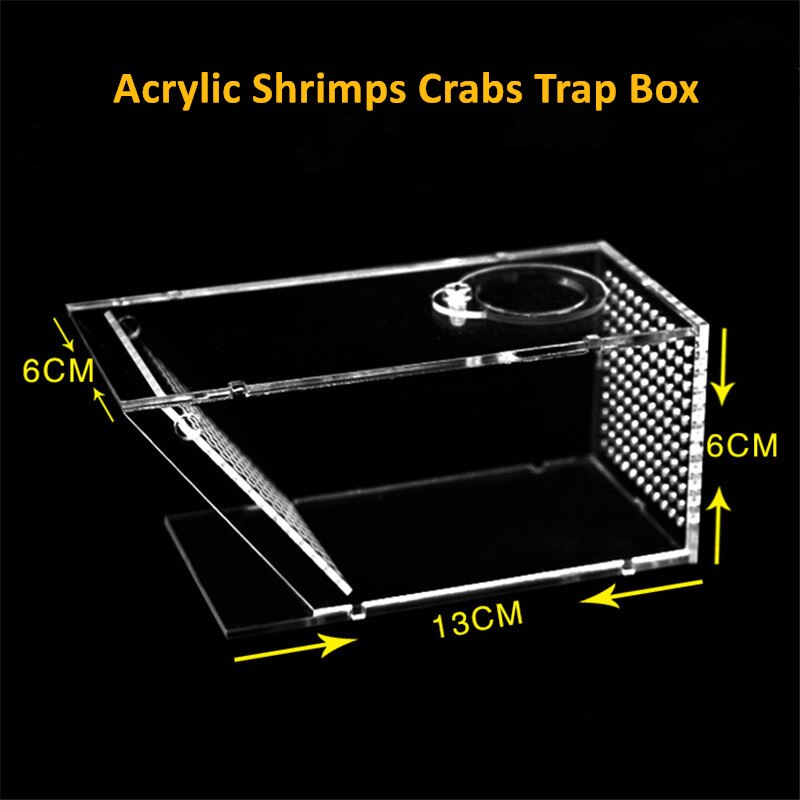 Acrylic Clear Aquarium Shrimps Crabs Trap Box One-Way Valve Fish Tank Supplies