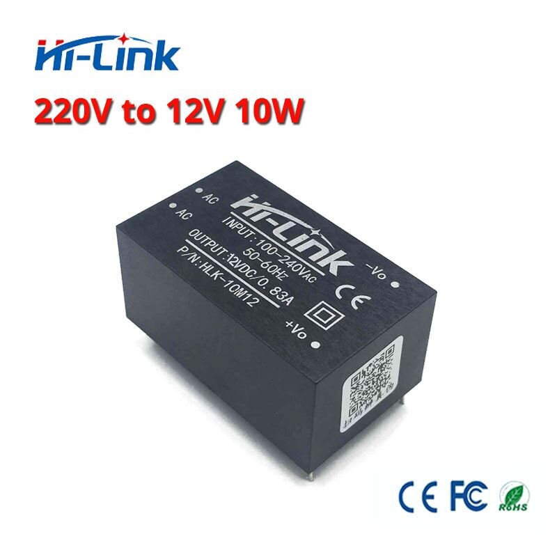 Hi-link 220v 12v 10w ac dc eristetty kytkentä alas virtalähdemoduuli ac dc muunnin hlk -10 m 12