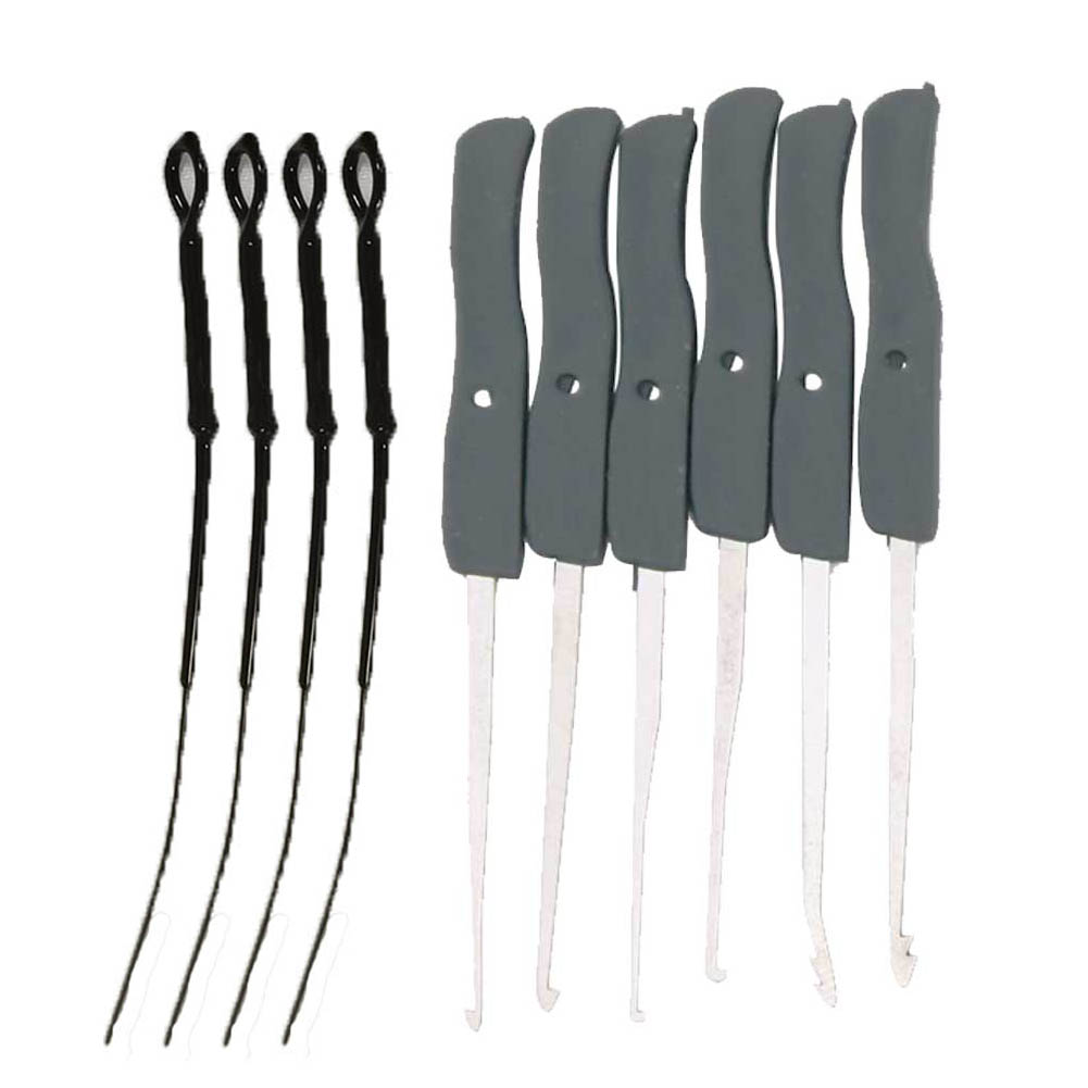 10pc/- delige set roestvrijstalen lockpicksets, slotenmakersgereedschap, slotpen, gebroken sleutel, sleutelverwijderaar, haken, slot, slotenmakersgereedschap: Default Title