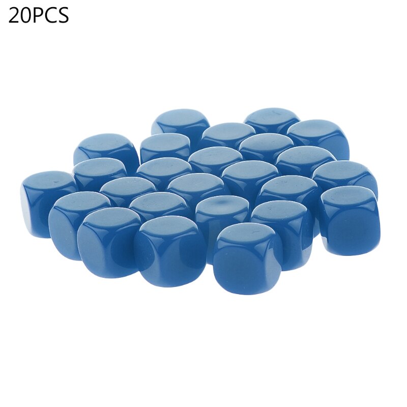 Neue 20 stücke 16mm Würfel Filetiert Ecke leer Würfel DIY Engravable Würfel 6 Seitige Poker Glücksspiel Würfel Gremium Spiel lehre Würfel: BL