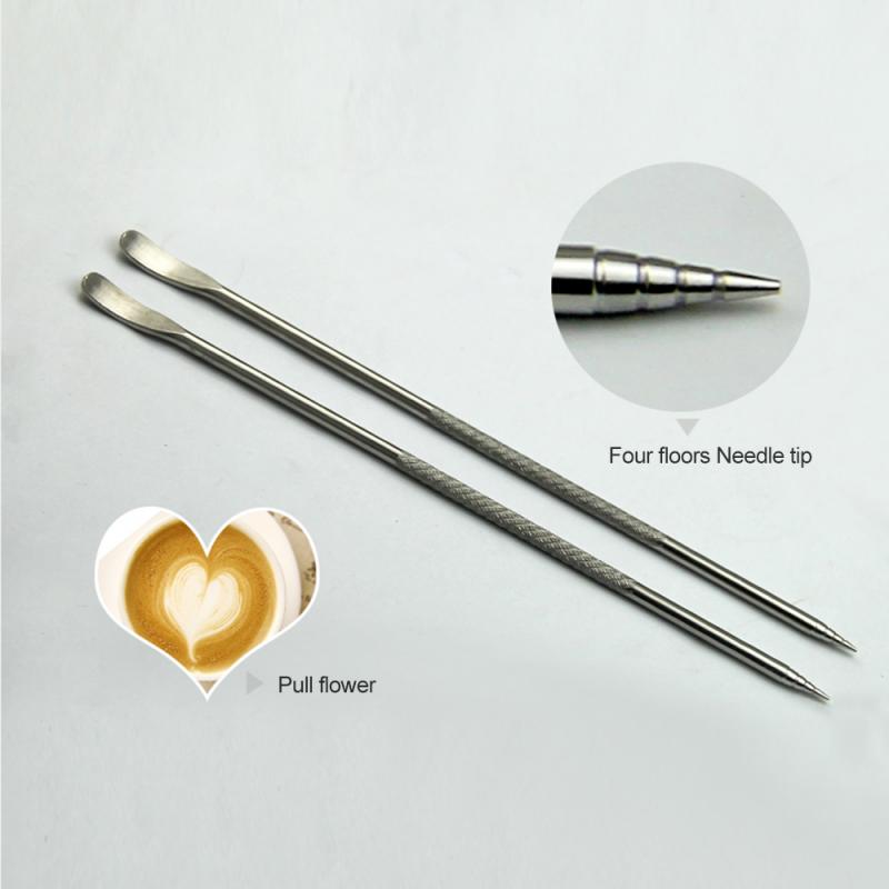 Pochoirs à café en acier inoxydable, spatule à café en mousse, bricolage, aiguille d'art, outil Barista, accessoires pour le café, 1 pièce