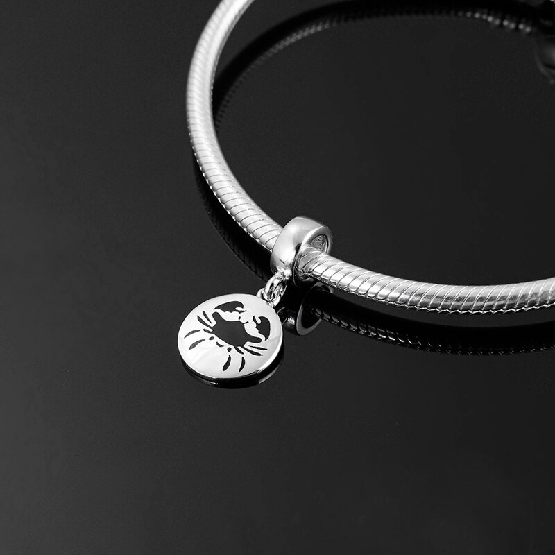 12 Constellation Zodiak Charms 925 Sterling Zilveren Hangers Kralen Sieraden Maken Fit Originele Europese Charms Armband Ketting: Cancer