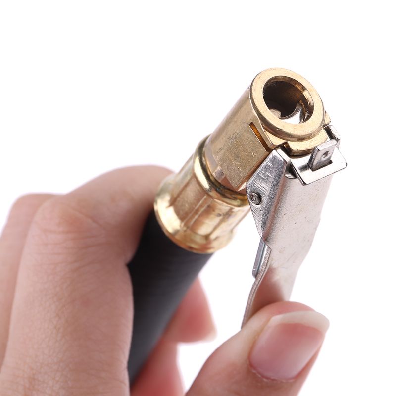 Car Tire Inflator Hose 1/4" Male Thread Rubber Tube Self-locking Chuck Air Hose