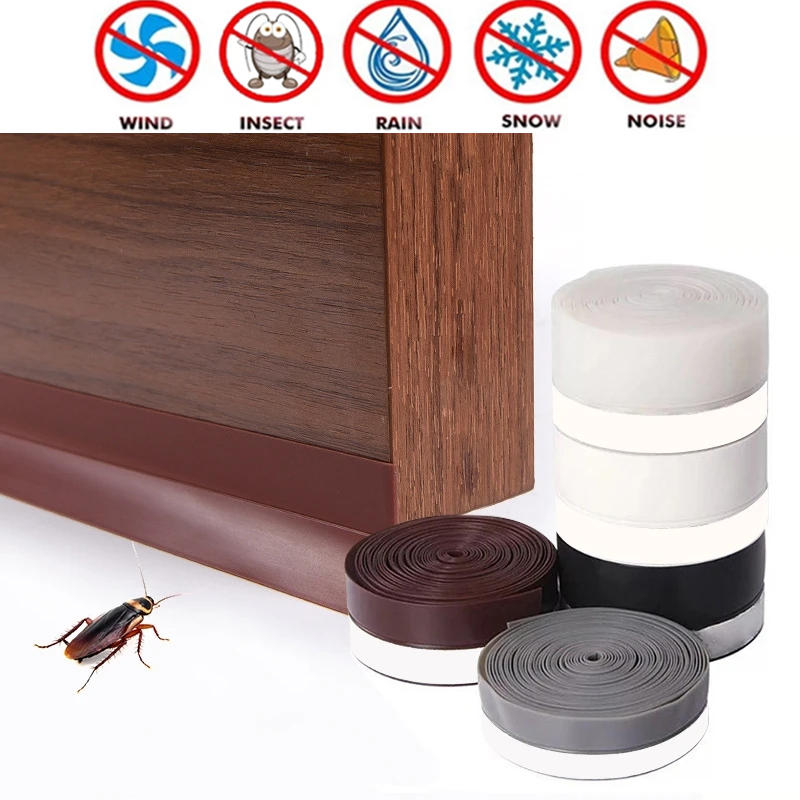 Self Adhesive Door Bottom Seal Strip Window Rubber Seal Soundproof Weatherstrip Windproof Dust Door Windshield Sealing Tape