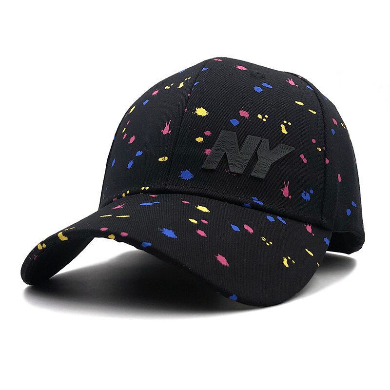 Baseballkappe mit frühlingsmotiv, Graffiti-farbflecken, damen-snapback- #39 , Trend-herren-draussen-visierkappe, Hüfte-hüpfen-kappe: Schwarz
