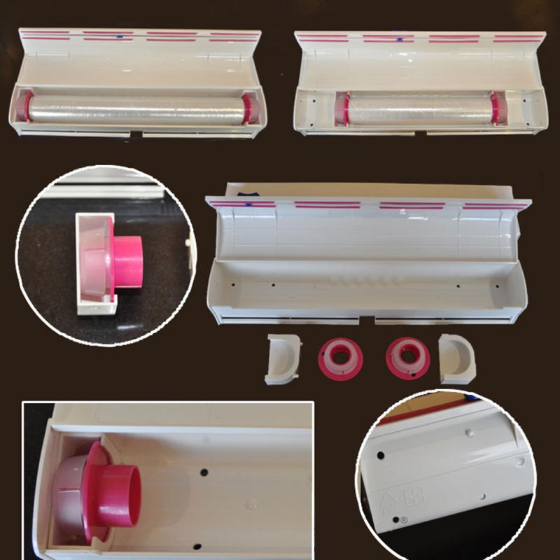 Plastic Wrap Food Film Dispenser Punch-free Fixing Food Wrap Dispenser Foil Cling Film Wrap Cutter Kitchen Organization Gadget
