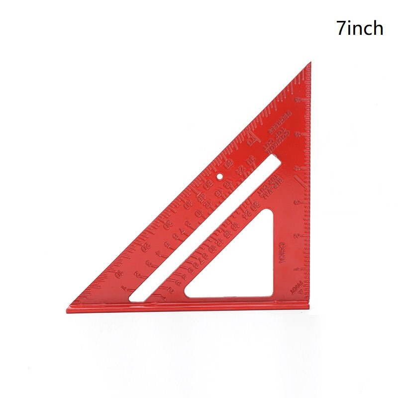 7'' Angle Protractor Aluminum Alloy Speed Square Measuring Ruler Miter For Framing Building Carpenter Measuring Tools: Grey