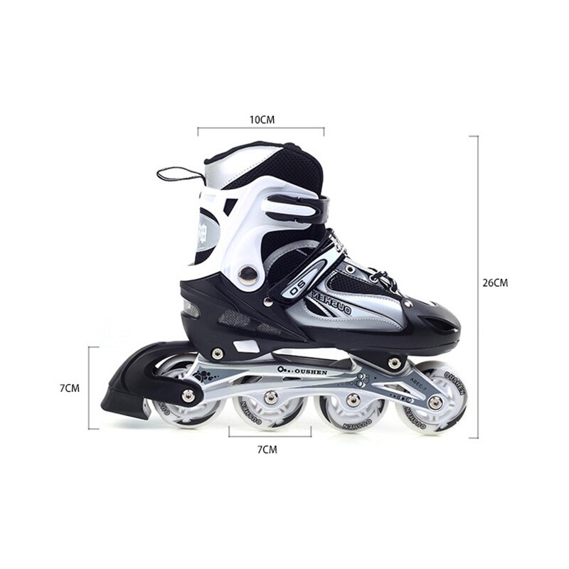 Justerbar storlek inlines skor för barn pojke flicka pu blinkande 4 hjul rullskridskor barn rullskridskor sneakers boots