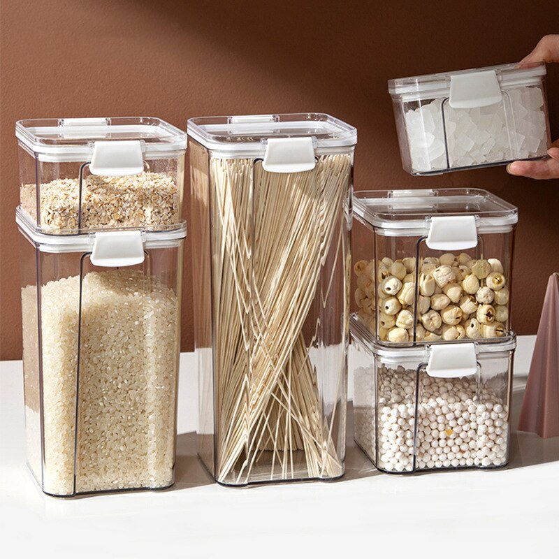 460/700 Small Food Containers Transparent Sealed Storage Box Kitchen Storage Nut Snack Storage Tank Airtight Pantry Organizer