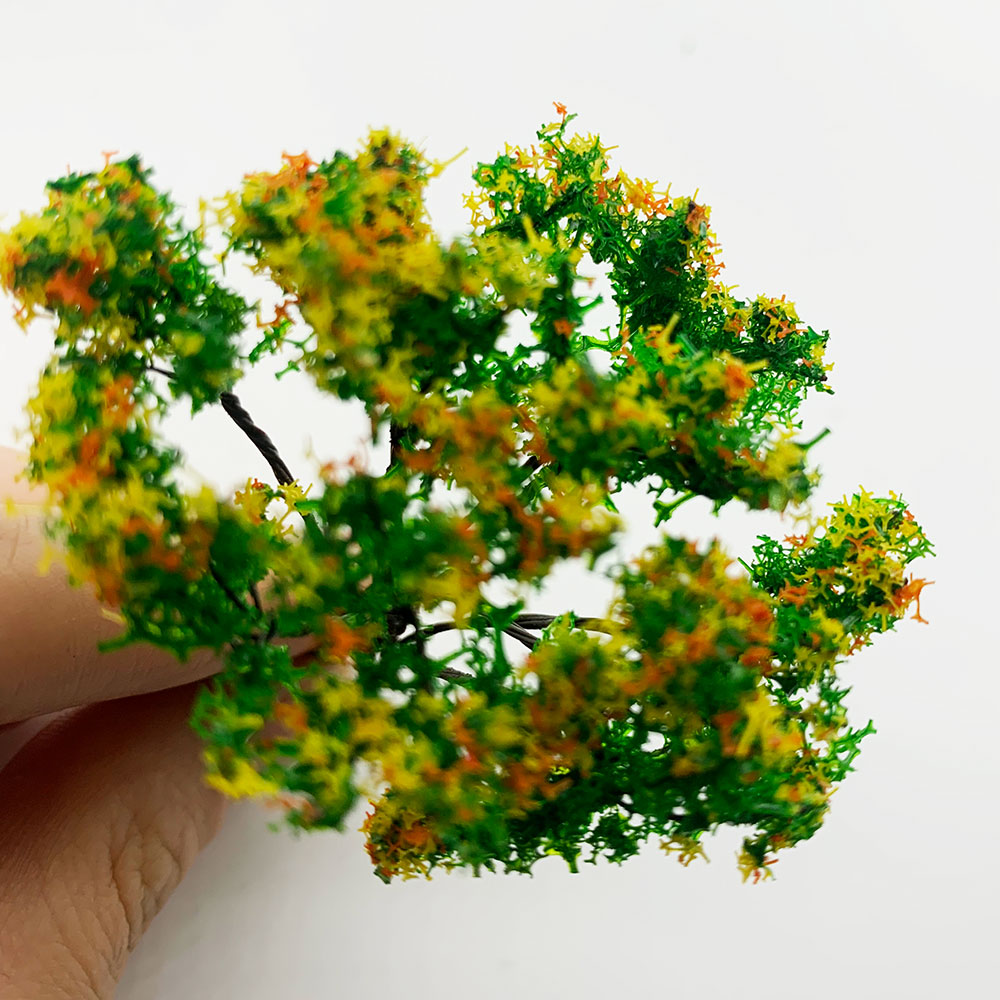 2PCS 65mm Handmade Metal Wire Model Trees 1/87HO Scale Model(Flower)Trees Miniature Landscape Model Train Railway Layout Scenery
