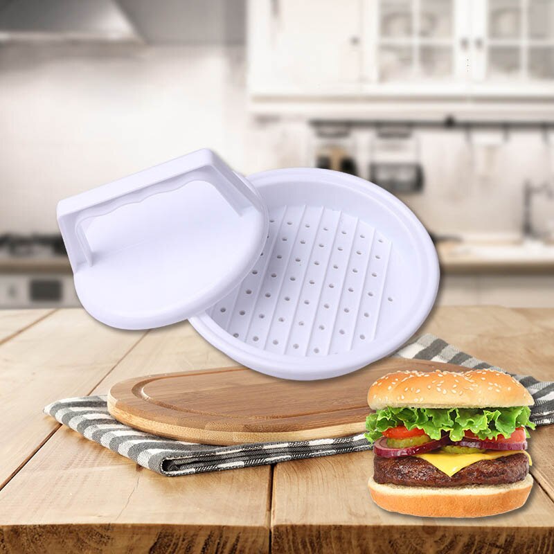 1 uppsättning gör-det-själv-hamburger-köttpressverktyg bifftillverkare köttburgermaskin form livsmedelsklassad hamburgerpress hamburgermaskin i plast