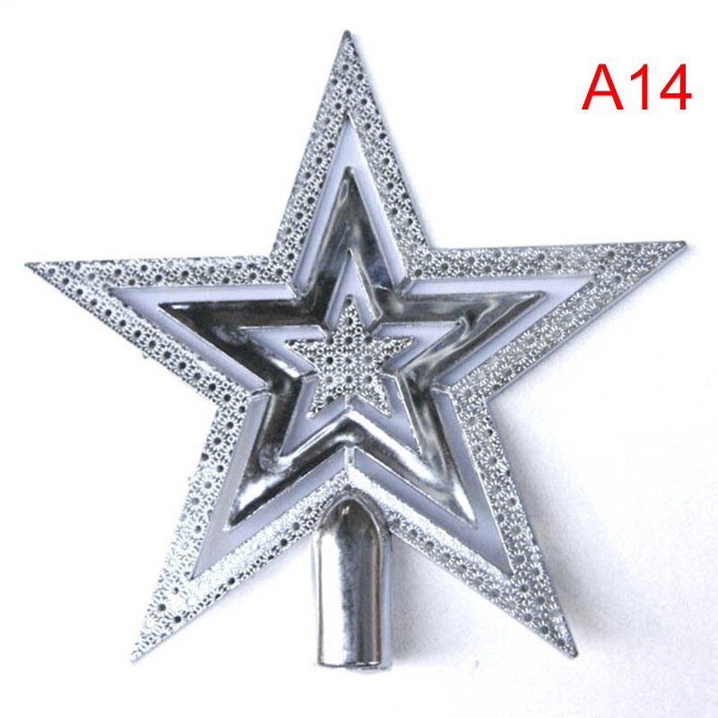 1pc glitter mini star julgran toppers röd guld silver mini star