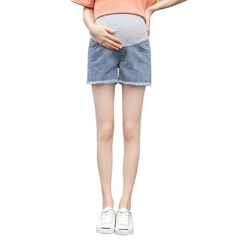Ikke-elastiske denim gravidshorts sommer eksplosion modeller bukser bære denim graviditet mave lift shorts