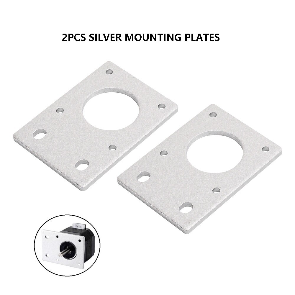 MEGA Stepper Motor NEMA 23 17 Mounting L Bracket 42step Motor Bracket Mount Fixed Support Plate Shelf 3D Printer Part 57mm 42mm: 2PCS Sliver Plates