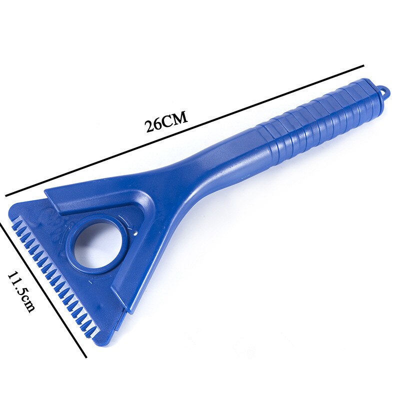 Multifunktionelt bilrengøringsværktøj udendørs bil sneskovl langt blåt håndtag til alle biler isskovl snerydningsværktøj