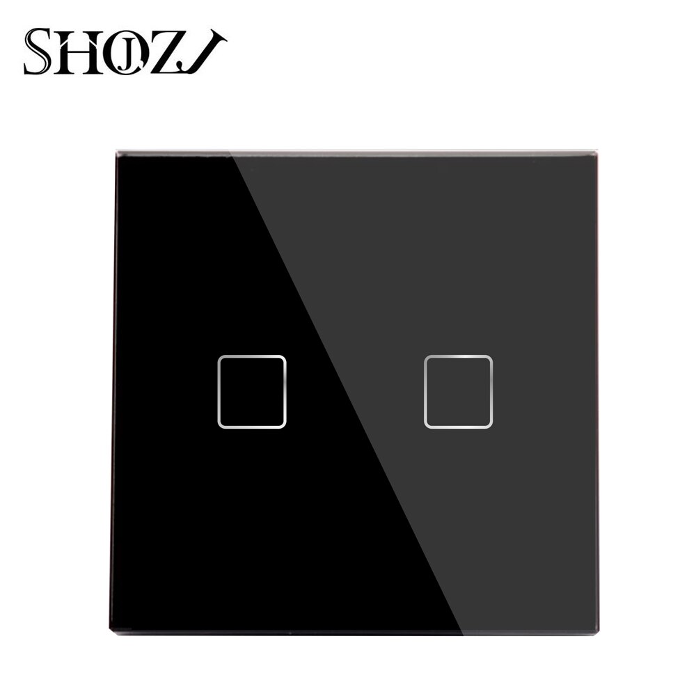 Smart Touch Switch RF 433 Remote Control Wall Switch 1/2/3 Gang Light Switch for Home and Hotel: black 2gang