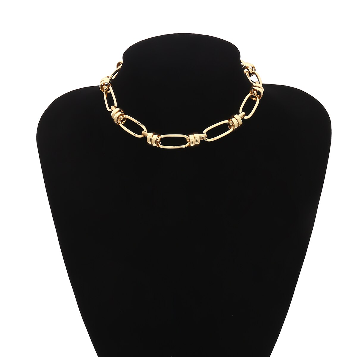 SHIXIN Übertrieben Kubanischen Dicke Kette Halsband Halsketten für Frauen Modeschmuck ErkläSprosse Hals Ketten Collier Weibliche Zubehör: Halsband S04-1-1