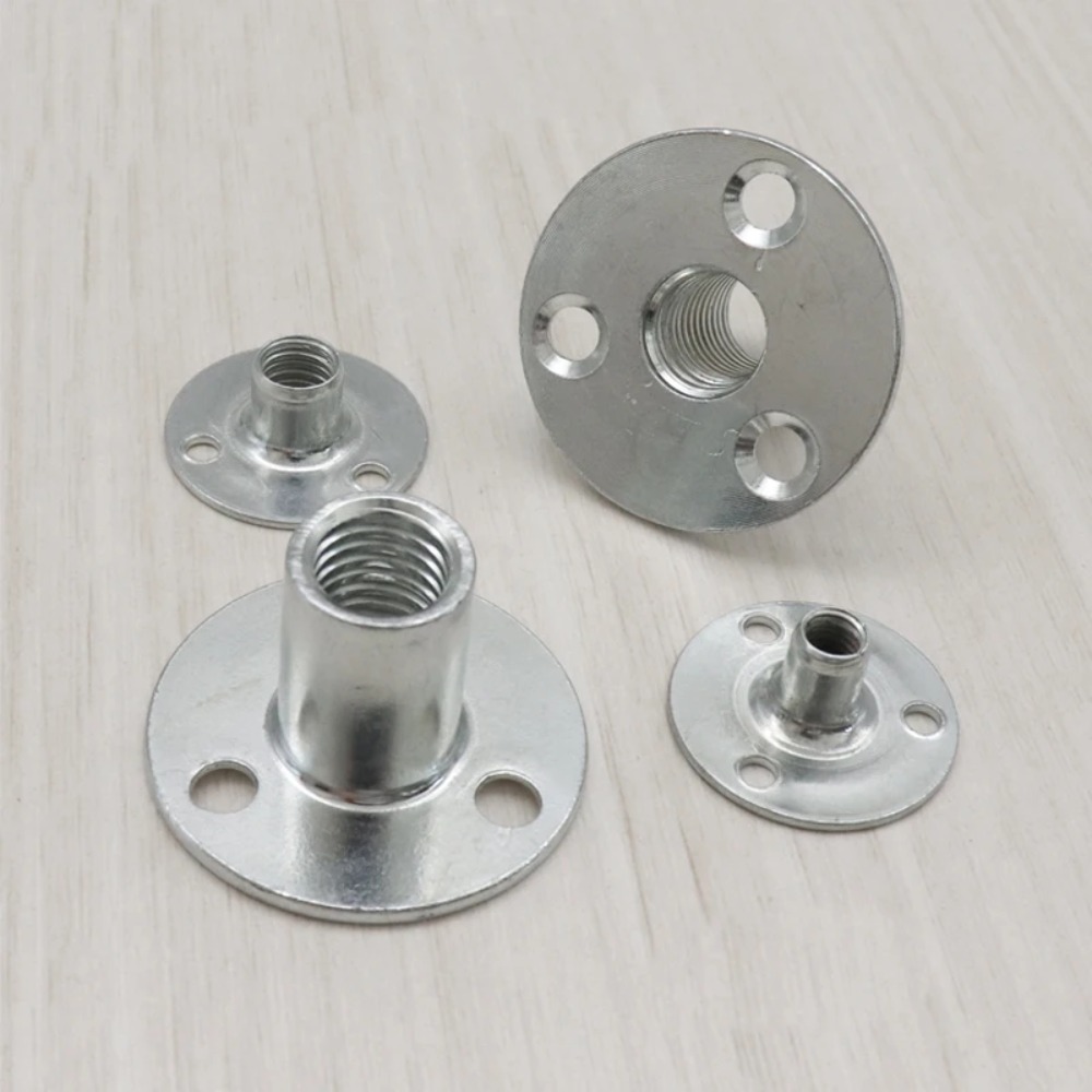 5 teile/satz nützliche Metall Drei-See-Verriegelung flansch murmeln rund flach m6 m8 m10 Konter muttern murmeln Befestigungs Element T-Stück Möbel muttern Schraube