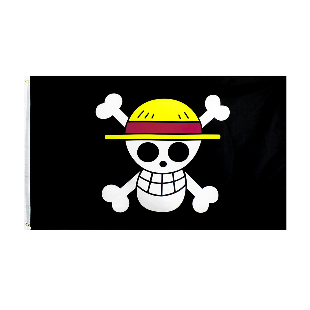 90* 154cm 1 stk piratflag kranium flag lærred header banner polyester med messing tyller halloween temafest udendørs dekoration: 1