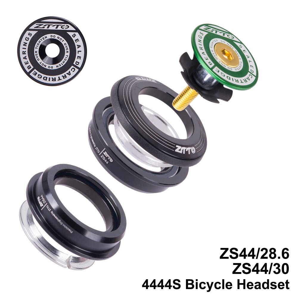 Ztto mtb cykel 4444s headset 44mm zs44 1-1/8 " 28.6mm lige rør gaffel mountain road cykel stel lav profil semi-integreret: 4444s grønne