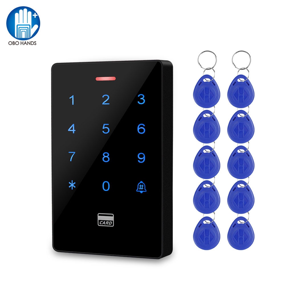 Standalone Rfid Deur Access Controller Waterdicht Outdoor Toetsenbord Wiegand 26/34 Kaartlezer Backlight Met 125Khz Keyfobs