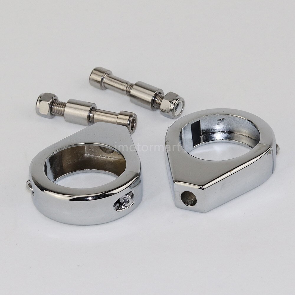 2 stücke Chrome Blinker Halterung 39mm/41mm/49mm Für Harley Montieren Gabel Drehen signal Halterung Umzug Schellen Motorrad: 41mm