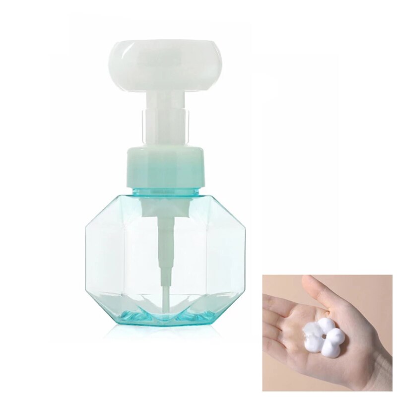 300ml flydende sæbe dispenser induktion skummende hånd med blomst form skum vaskeanordning til køkken badeværelse håndvask rejse
