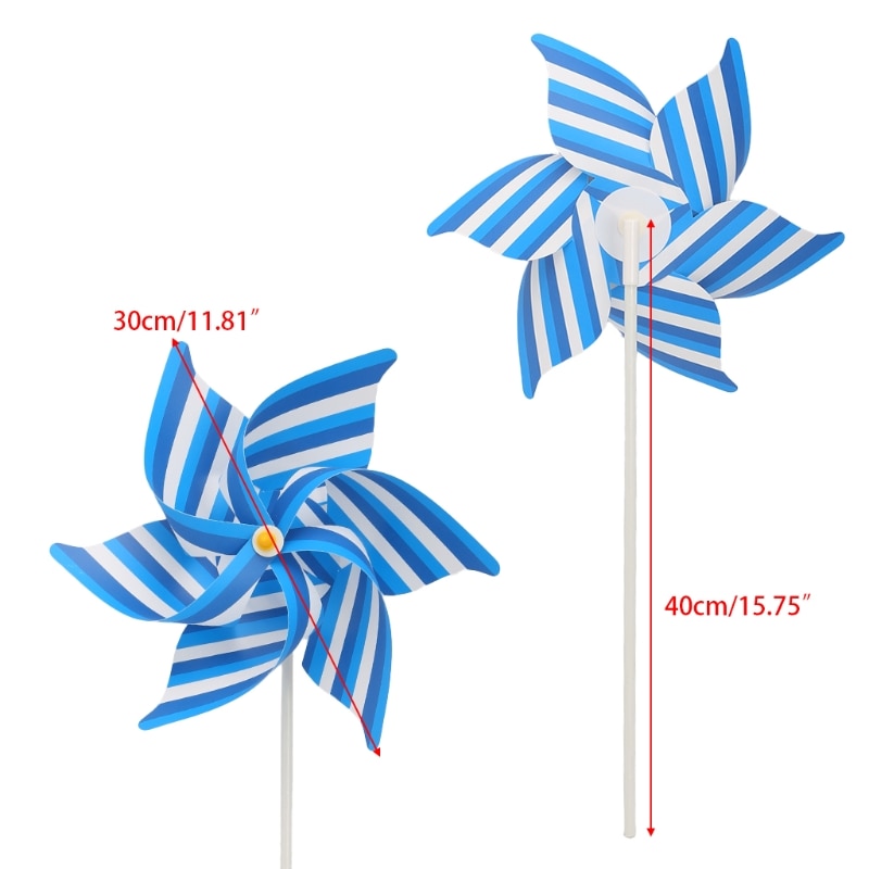 Striped Windmill Wind Spinner Home Garden Yard Decoration Kids Children Toys