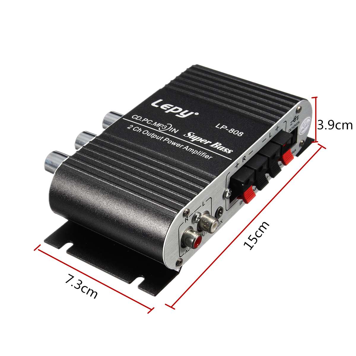 12V Car Amplifier Mini HiFi Stereo Audio Power Amplifier Subwoofer Booster Radio MP3 Channel Stereo Sound For Car Home Audio