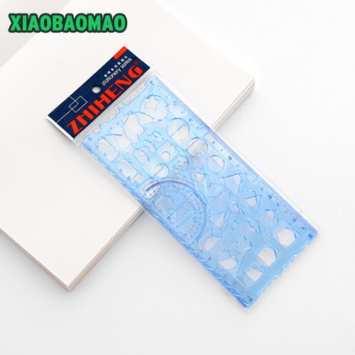 2pcs/lot Engineering drawing ruler Item Curve Template ruler office and school Painting measuring tools: Blue