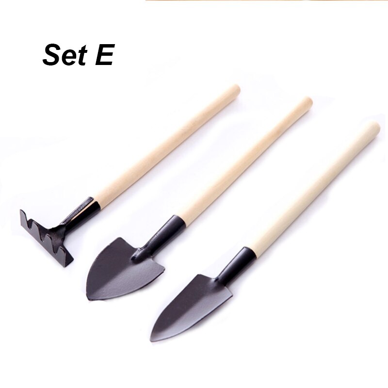 Mini Gardening Hand Tools Set Succulent Plants Watering Bottle Miniature Garden Flower Plants Bucket Shovel Tool DIY Accessories: Set E