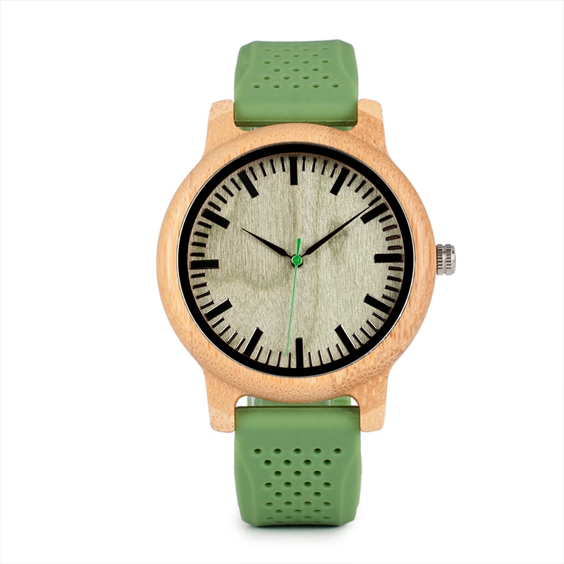 Bobo Vogel Bamboe Horloges Voor Mannen En Vrouwen Siliconen Band Houten Writwatches Items Relogio Masculino C-B06