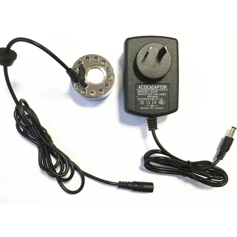 12-LED Ultrasonic Atomizer Color Changing Mist Maker Fog Water Fountain Pond Nebulizer with AU Plug (Black)