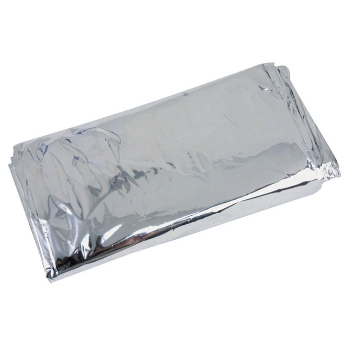 Manta de supervivencia de doble cara TURBOCAR - 210 x 130 cm - Gris plateado