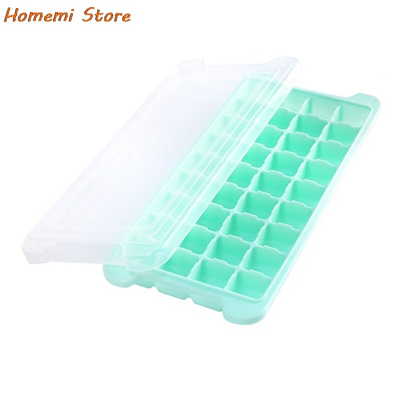 Grids Silicone Ice Cube Mold Fresh Food Fruit Large Ice Tray Moulds With Lids For Ice Party Whiskey Cocktail Cold Drink: 36 grids Green