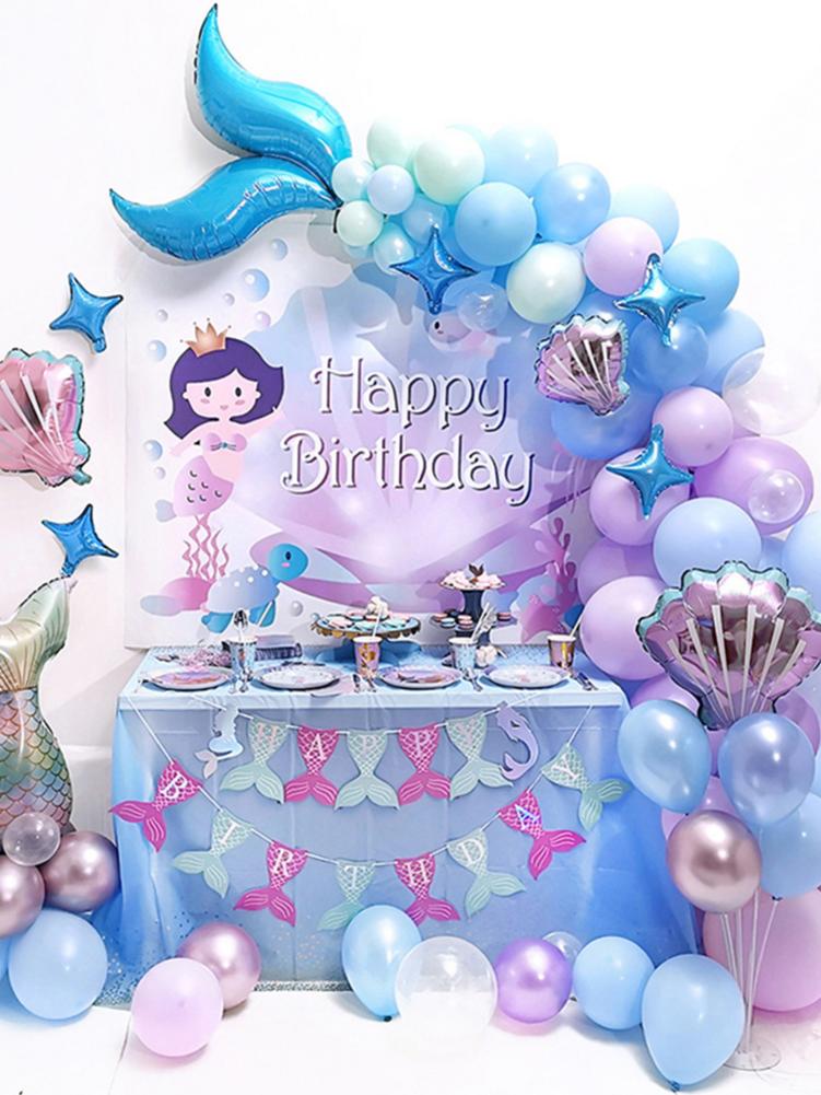 87 stk havfrue hale ballon krans sæt latex ballon havfrue tema fest forsyninger til bryllup fødselsdagsfest dekorationer