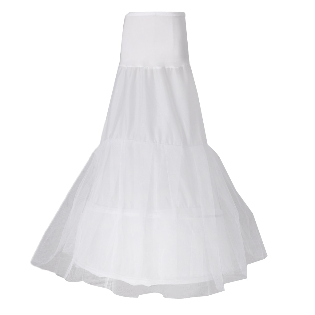 Weiß Hochzeit Braut Fishtail Meerjungfrau Cocktail Braut Petticoat Unterrock