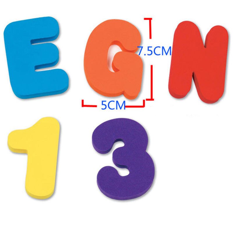 36 pièces bébé enfants lettres chiffres apprentissage salle de bain baignoire jouets mousse lettre posté flottant décoration de la maison autocollants affiches