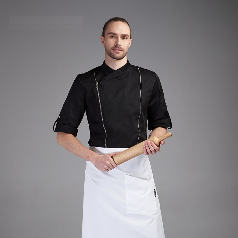 Hotsale sommer kortermet kul pustende kokkeskjorte herre unisex restaurantuniform hvit hotelluniform hotelluniform