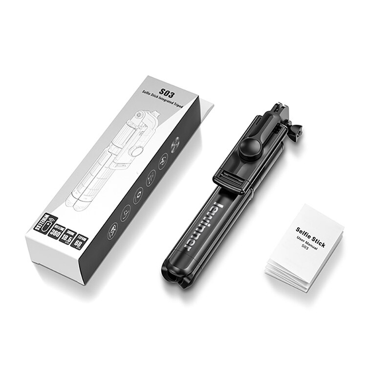 Lewinner Draadloze Selfie-Stick Monopod Statief S03 Bluetooth Selfie Stick Voor Huawei Xiaomi Iphone Gopro 7 6 5 Sport action: set1