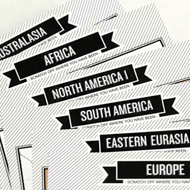 Travelogue Scratch Map Photo Album Travel Log Tourist Journal with 8 Mini World Maps Traveler Diary Notebook Office stationery
