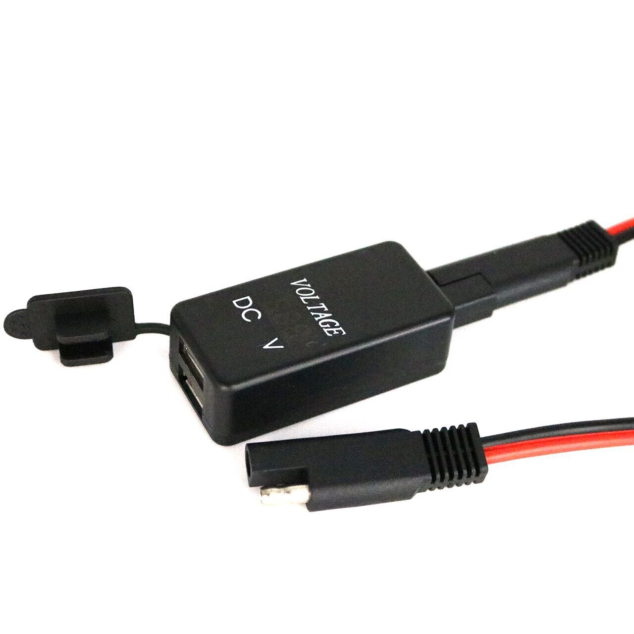 4.2A Motorcycle Dual USB Charger SAE to USB Adapter Phone Tablet GPS Charger LED Voltmeter