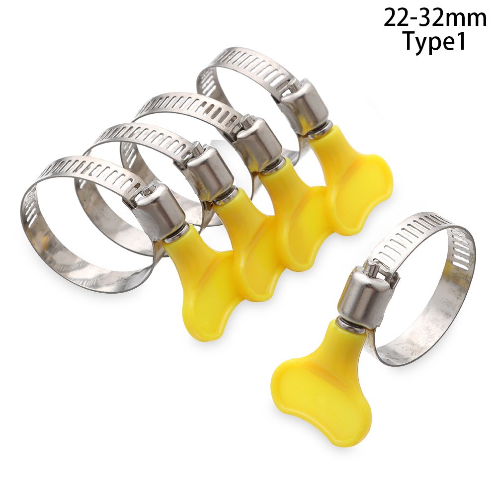Stainless Steel Hose Clamps Sealing T Bolt Pipe Clip Useful Welding Exhaust Hardware Repair Tool Fuel Line Worm Size Clips: 22-32mm-1