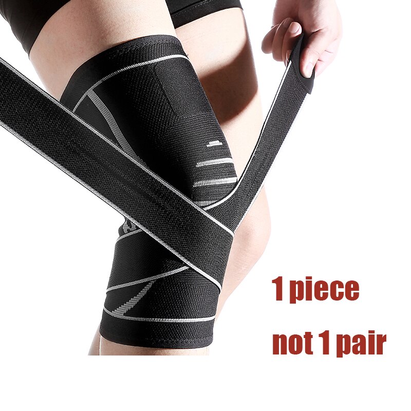 1PC Sports Kneepad Kneecap Men Pressurized Elastic Knee Brace Knee pads support belt for Running Basketball Fitness rodilleras: L