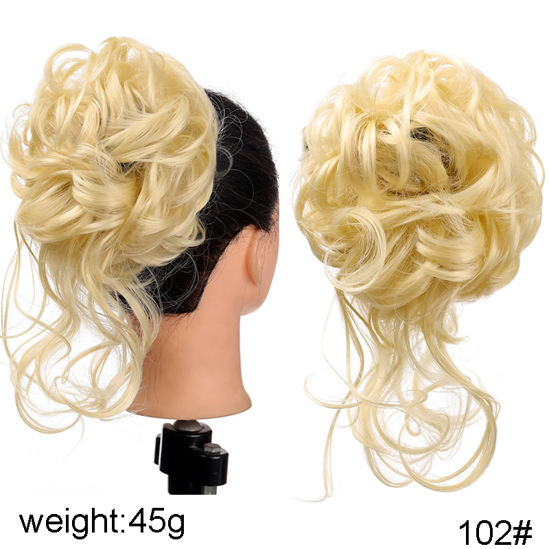 TALANG Synthetic Curly Donut Chignon With Elastic Band Scrunchies Messy Hair Bun Updo Hairpieces Extensions for Women