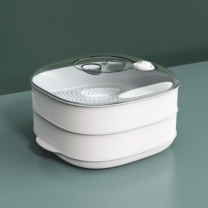 Microwave Oven Special Heating Universal Steamer Steamed Bread Steamer Household Multi-Functional Three-Layer Steamer: Double White